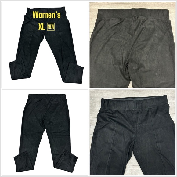 Seven7 XL Approx 16 18 Pants Active Straight Leggings Black Lightweight Stretch - Picture 1 of 10